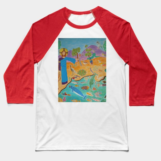 Creation: The Fifth Day Baseball T-Shirt by DebiCady